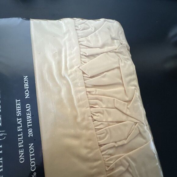 *Rare NEW RALPH Lauren *Full YELLOW Ruffle FLAT SHEET Vintage - Picture 7 of 8